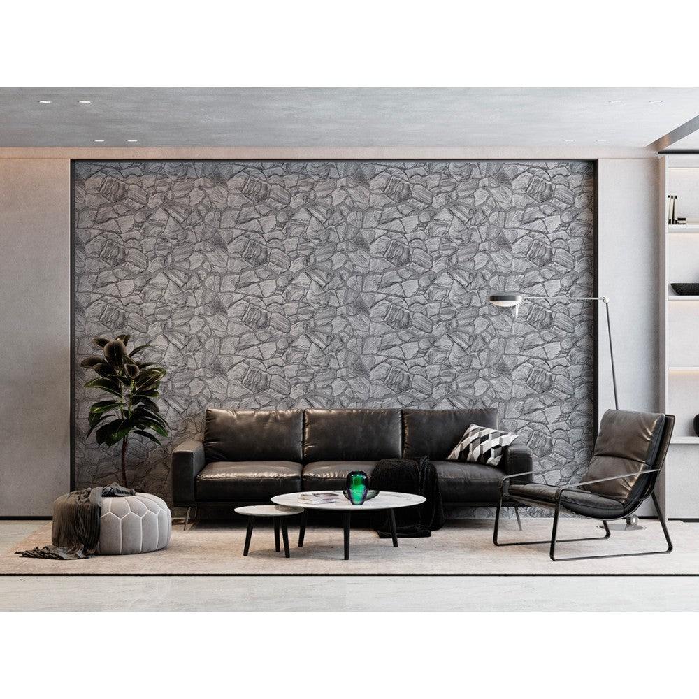 GRAFITE - Pannello finta pietra in PVC 98x50cm kit di 2 Pz 1 mq - PlastiWood (14554884)