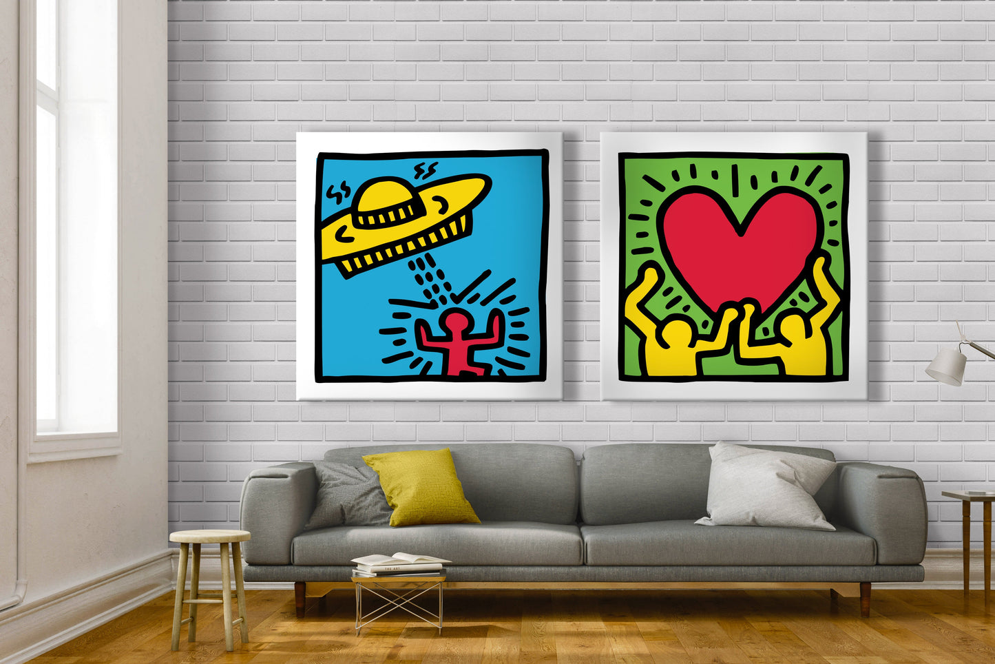 HARING - LOVE POWER - Quadro Canvas su telaio in legno - PlastiWood (14554967)