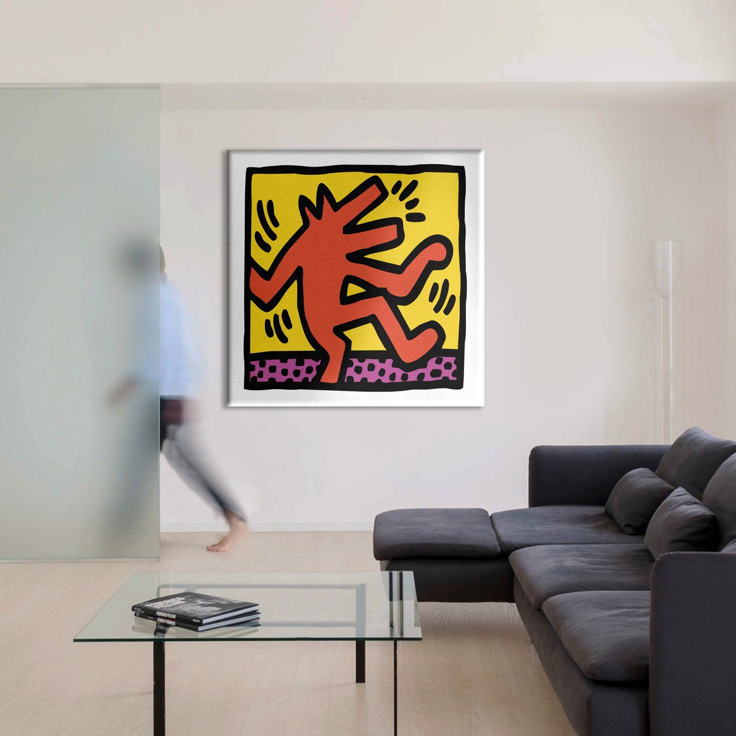 HARING - THE DANCING DOG - Quadro Canvas su telaio in legno - PlastiWood (14554976)