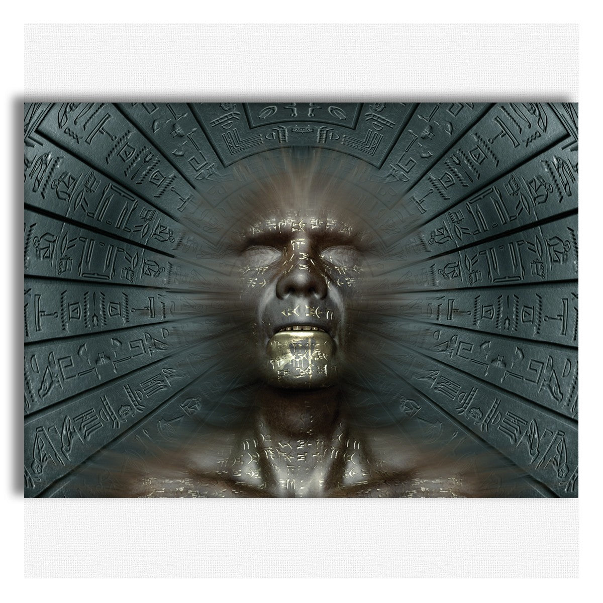 Hieroglyphics Abstraction - Quadro Canvas su telaio in legno - PlastiWood (14555008)