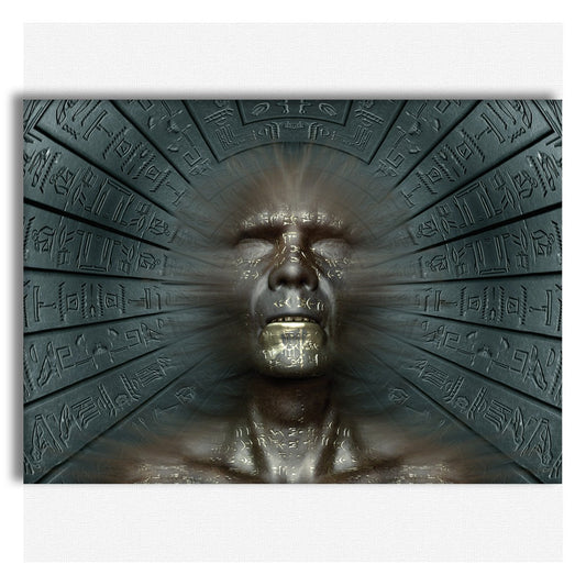 Hieroglyphics Abstraction - Quadro Canvas su telaio in legno - PlastiWood (14555008)