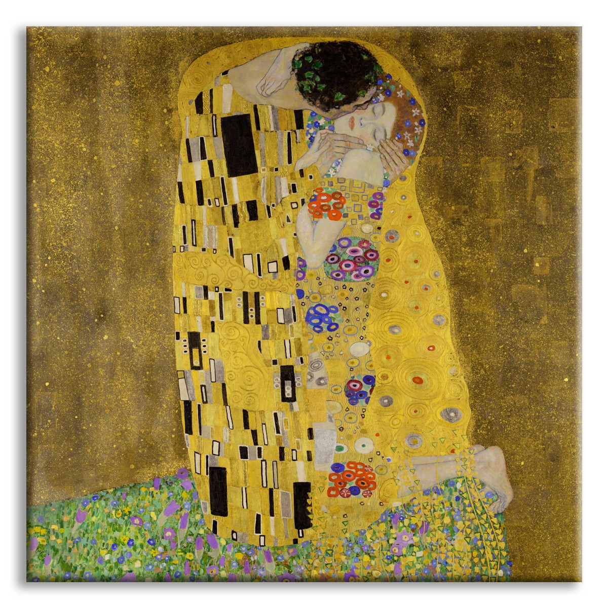 IL BACIO - KLIMT - Quadro Stampa su Canvas con telaio in legno - PlastiWood (14555120)