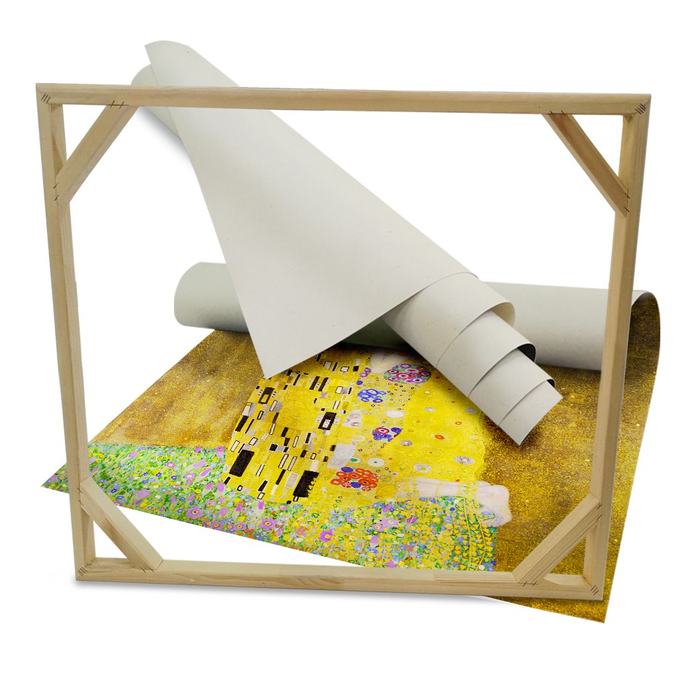 IL BACIO - KLIMT - Quadro Stampa su Canvas con telaio in legno - PlastiWood (14555122)