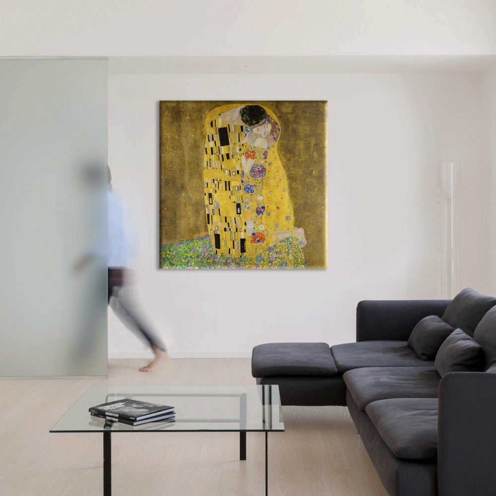 IL BACIO - KLIMT - Quadro Stampa su Canvas con telaio in legno - PlastiWood (14555123)