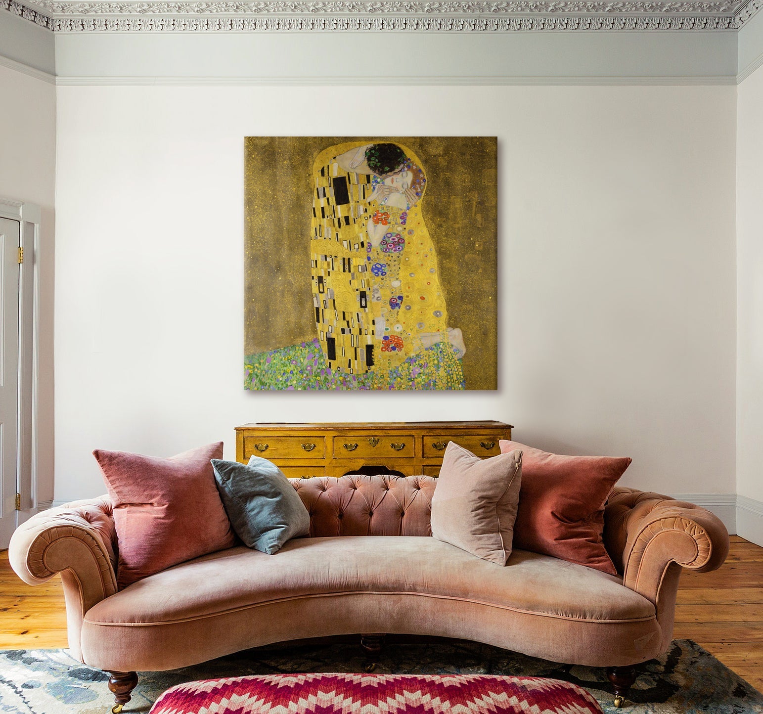 IL BACIO - KLIMT - Quadro Stampa su Canvas con telaio in legno - PlastiWood (14555124)