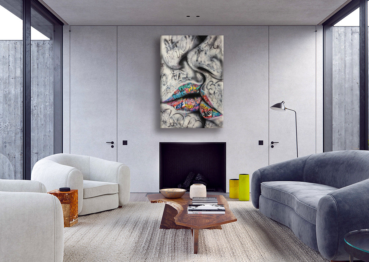 Kiss -  Quadro Canvas Contemporaneo su telaio in legno - PlastiWood (14555295)