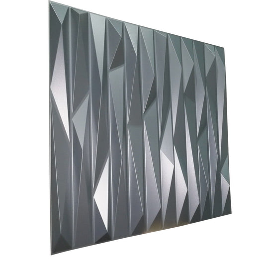 KRIPTON grigio-metal-opaco - Pannello parete in PVC a rilievo 3D - 50cmX50cm - 1 Pz - PlastiWood (14555347)