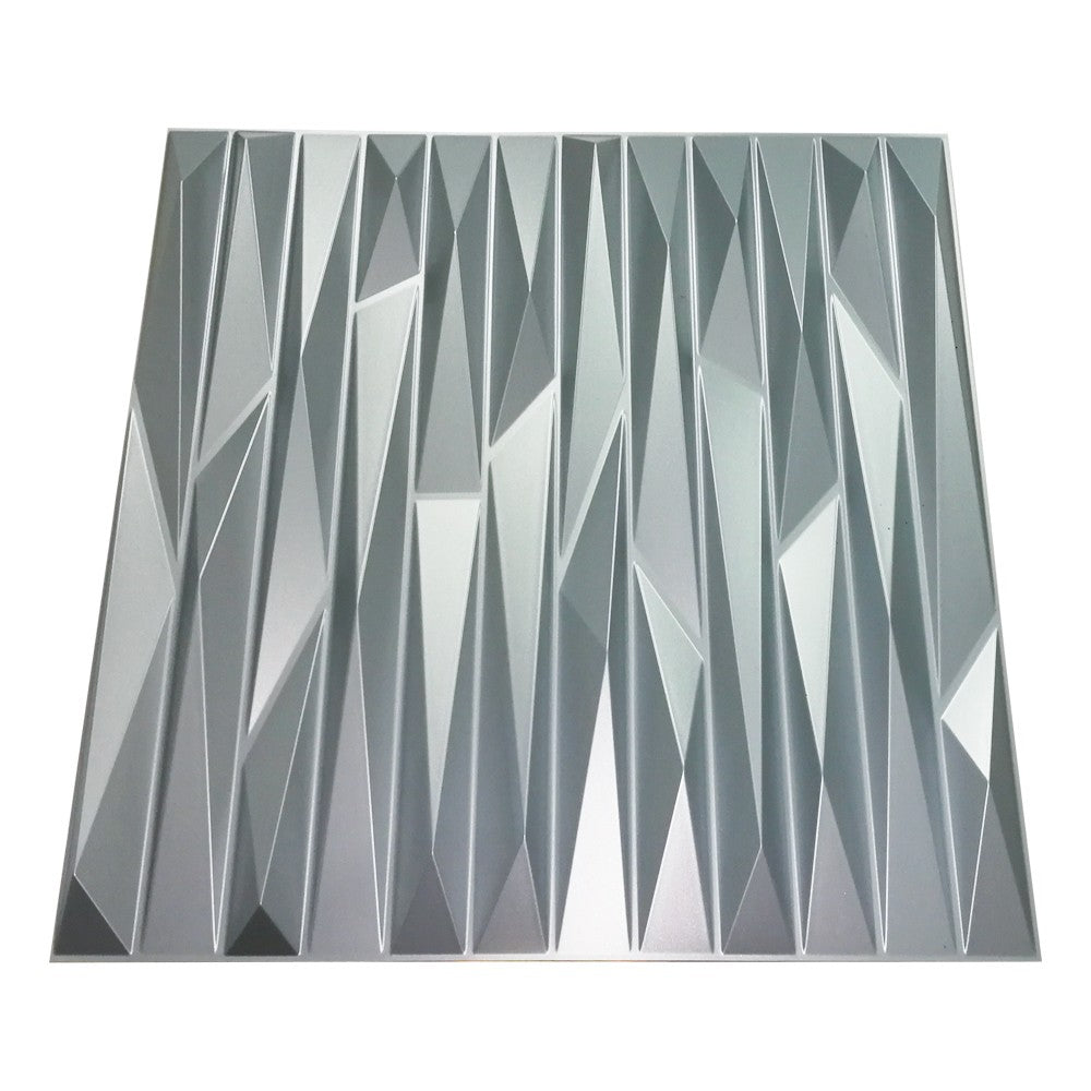 KRIPTON grigio-metal-opaco - Pannello parete in PVC a rilievo 3D - 50cmX50cm - 1 Pz - PlastiWood (14555348)