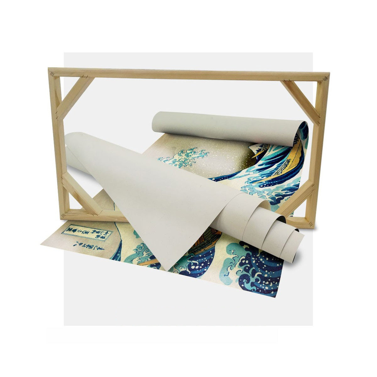 La grande onda di Kanagawa - Quadro Canvas su telaio in legno - PlastiWood (14555390)