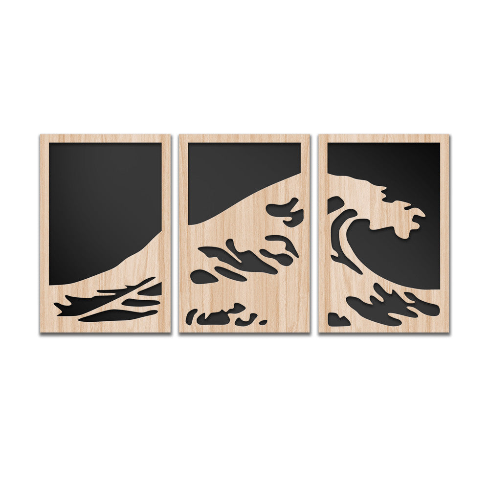 LA GRANDE ONDA DI KANAGAWA 100x50 cm - Quadro arredo LASERCUT composito Legno e PVC - PlastiWood (14555393)