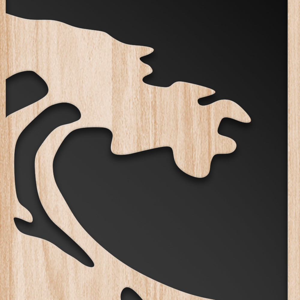 LA GRANDE ONDA DI KANAGAWA 100x50 cm - Quadro arredo LASERCUT composito Legno e PVC - PlastiWood (14555395)