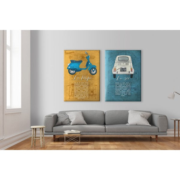 LA VESPA - Made in Italy - Quadro stampato su Canvas e montato su telaio in legno - PlastiWood (14555424)