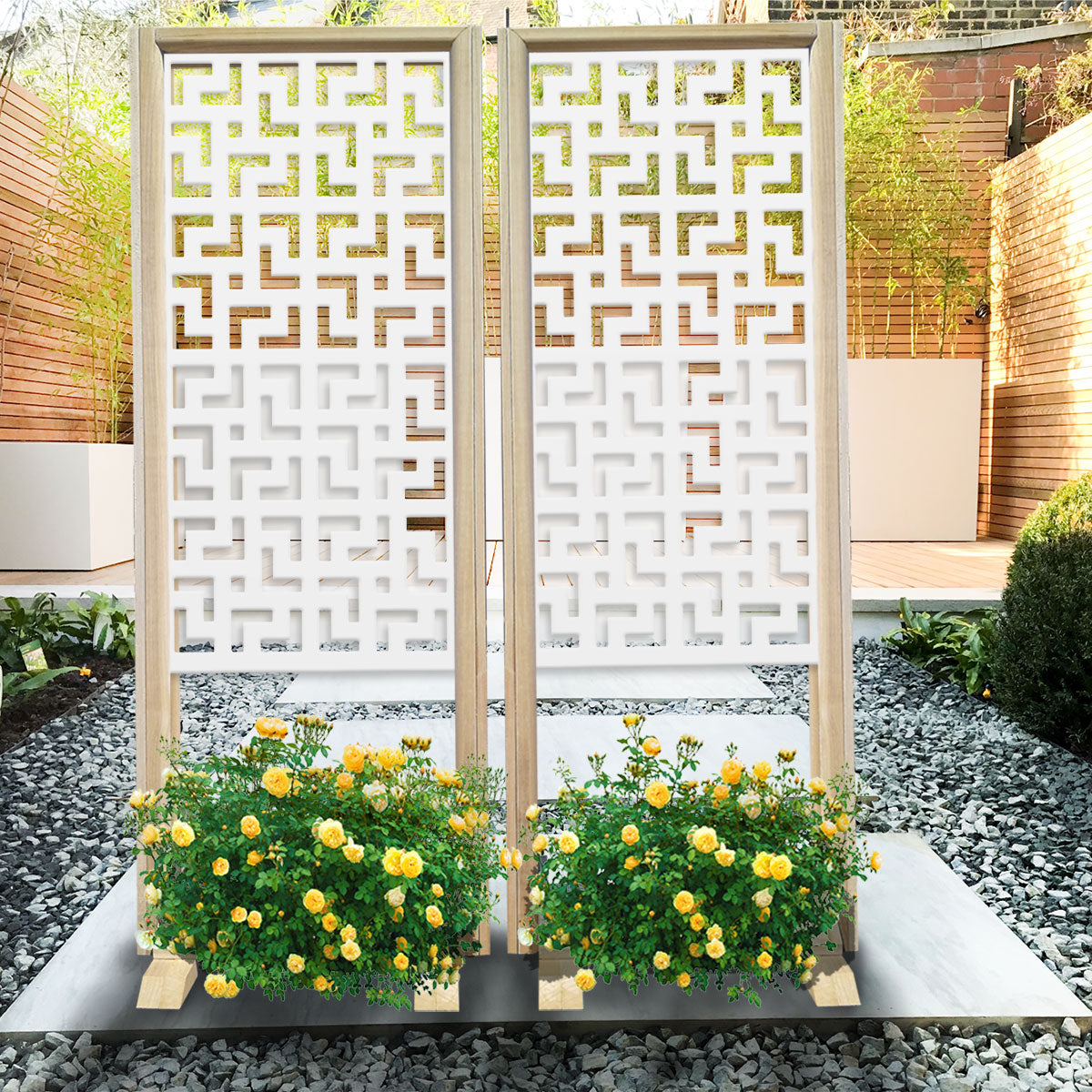 LABYRINTH L - Separè - Paravento modulabile - 70x190cm - in Legno e PVC - PlastiWood (14555456)