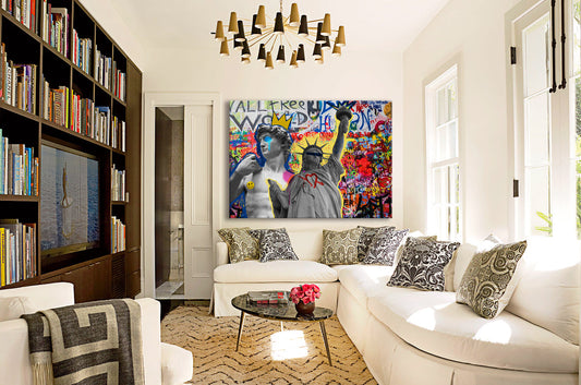 Libertygrunge -  Quadro Canvas Contemporaneo su telaio in legno - PlastiWood (14555610)