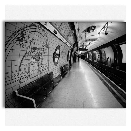 LONDON Subway Paddington - Quadro Canvas su telaio in legno - PlastiWood