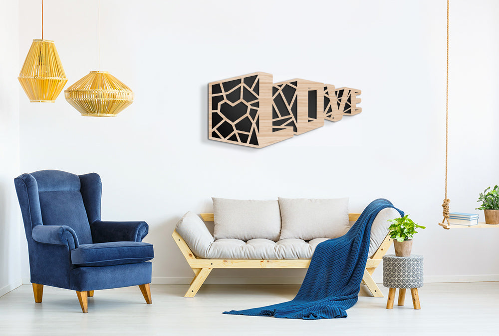 LOVE - Quadro arredo LASERCUT composito Legno e PVC - PlastiWood (14555676)