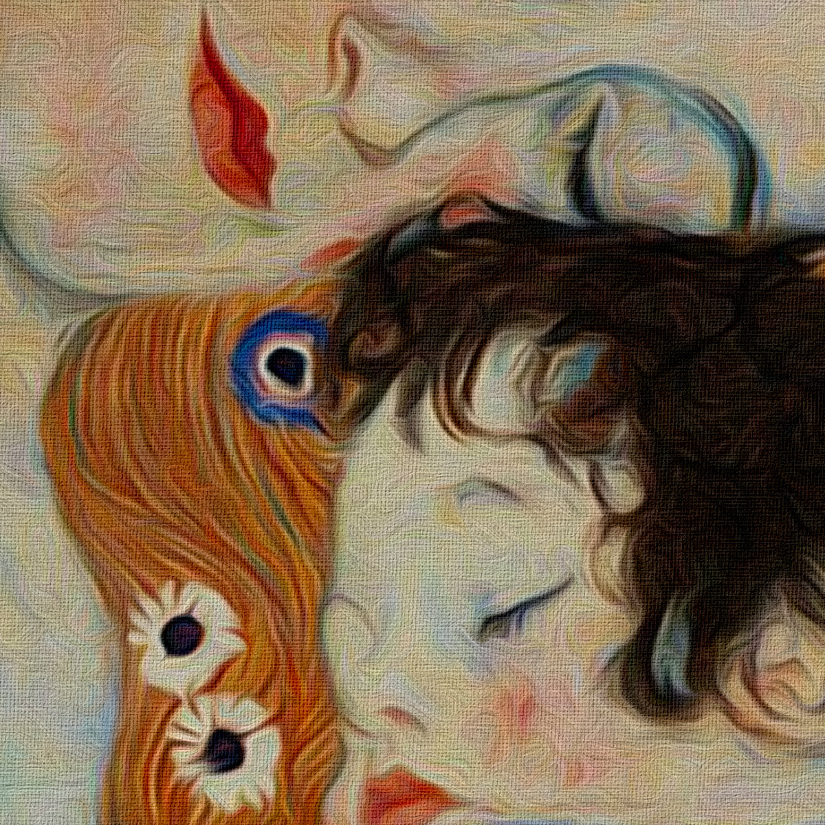 MATHER - Gustav Klimt - Quadro stampato su Canvas e montato su telaio in legno - PlastiWood (14555883)