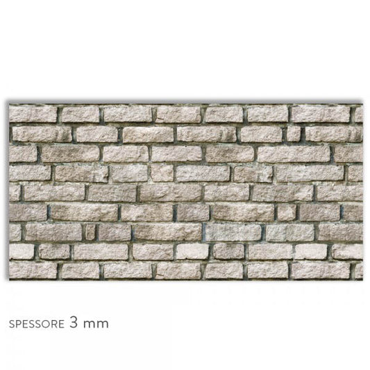 MATTONE MONOCROM - Paraschizzi da cucina in PVC flessibile - Misura 120x60cm spessore 3mm - PlastiWood (14555918)