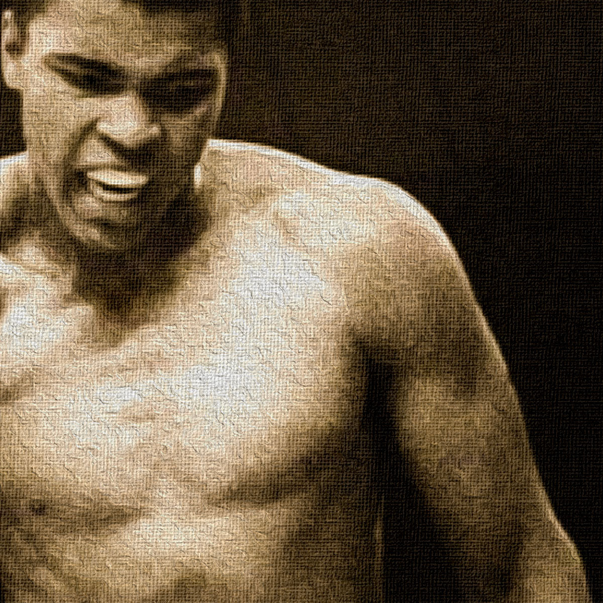 MOHAMMAD ALI vs SONNY LISTON - Tela Stampata montata su telaio in legno - PlastiWood (14556104)