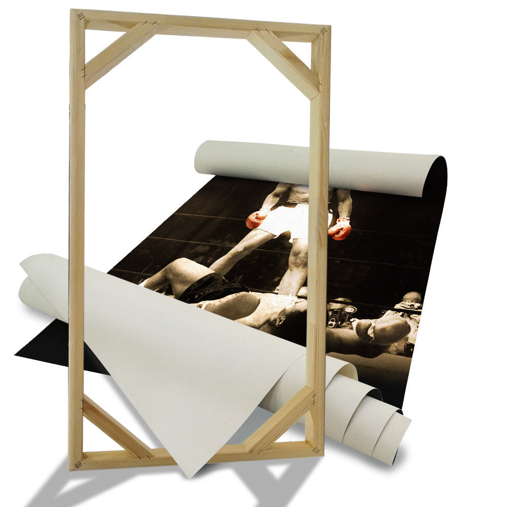 MOHAMMAD ALI vs SONNY LISTON - Tela Stampata montata su telaio in legno - PlastiWood (14556105)