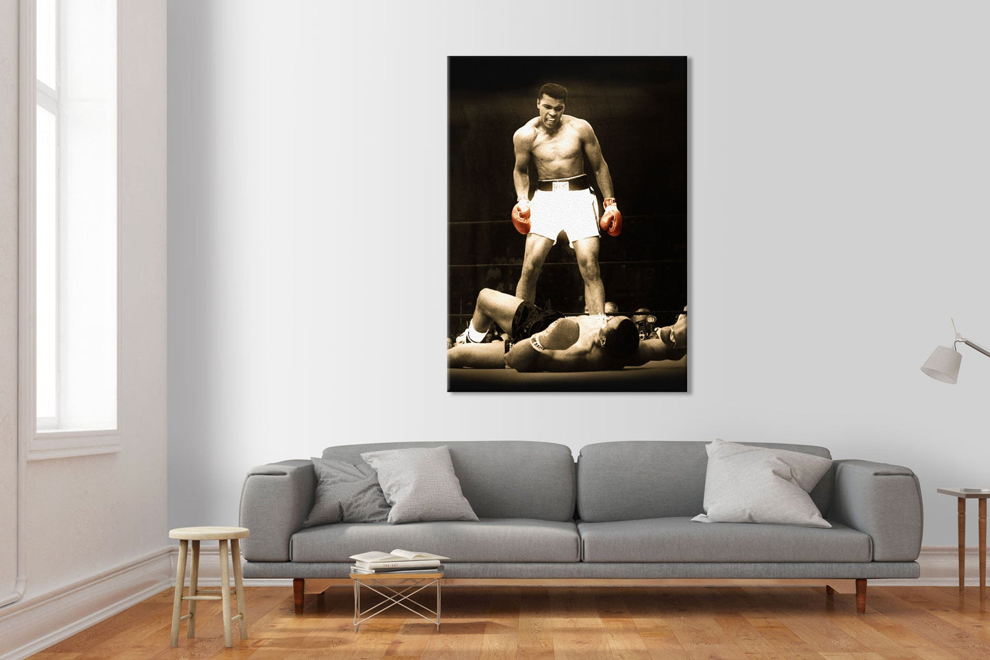 MOHAMMAD ALI vs SONNY LISTON - Tela Stampata montata su telaio in legno - PlastiWood (14556106)