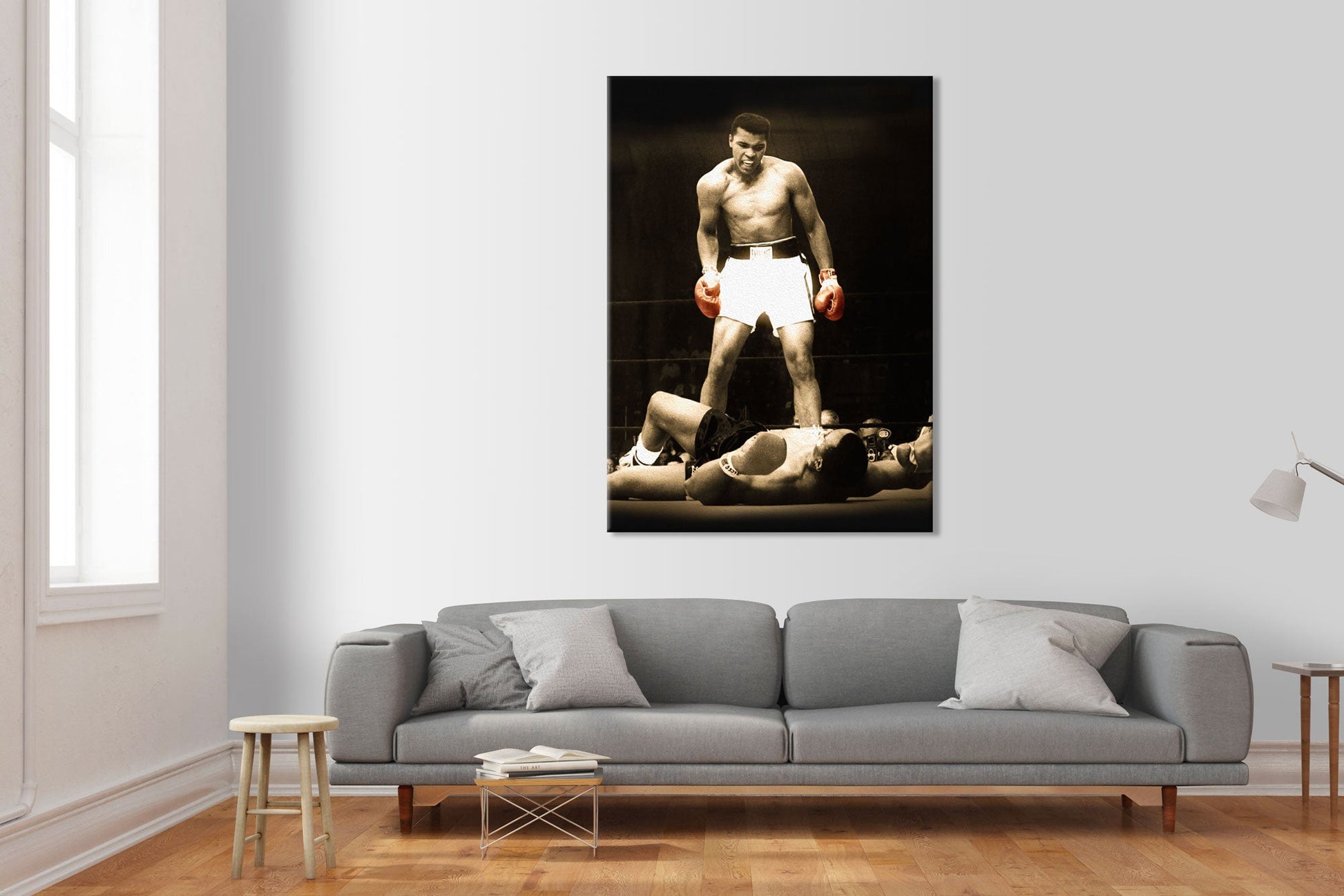 MOHAMMAD ALI vs SONNY LISTON - Tela Stampata montata su telaio in legno - PlastiWood (14556106)