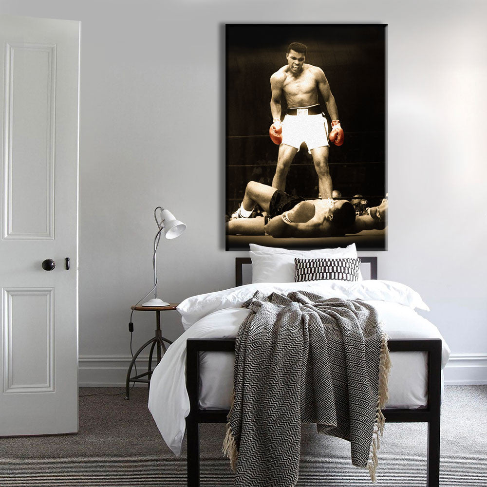 MOHAMMAD ALI vs SONNY LISTON - Tela Stampata montata su telaio in legno - PlastiWood (14556107)
