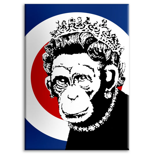 Monkey Queen - Banksy - Quadro stampato su Canvas e montato su telaio in legno - PlastiWood