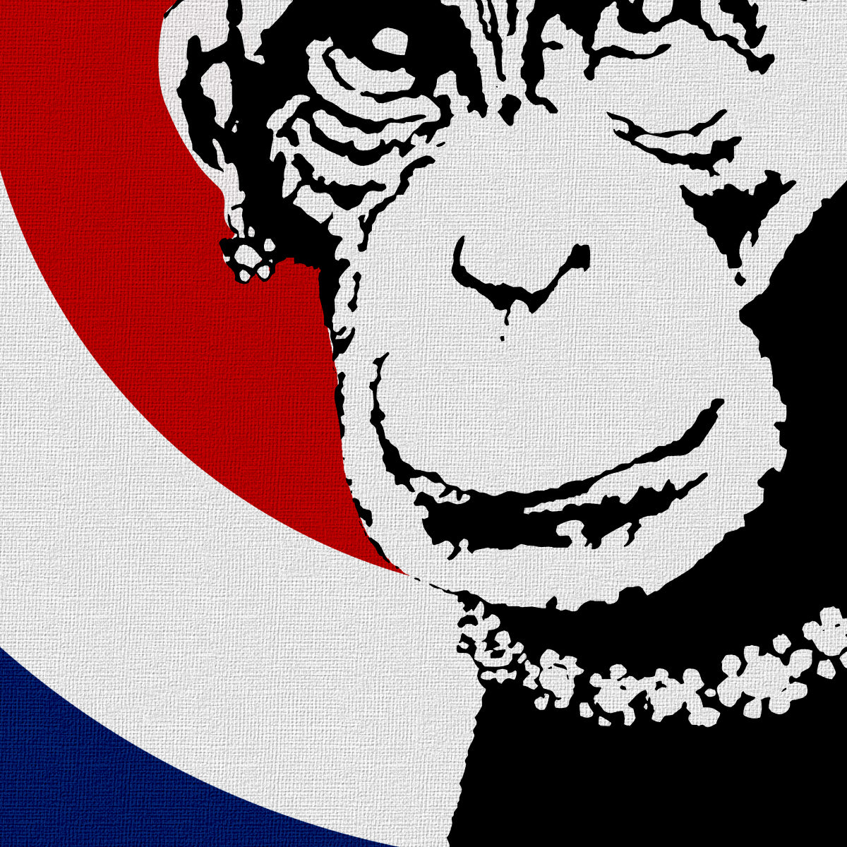 Monkey Queen - Banksy - Quadro stampato su Canvas e montato su telaio in legno - PlastiWood (14556120)