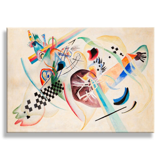 On White - Kandinsky - Quadro stampa su Canvas con telaio in legno - PlastiWood
