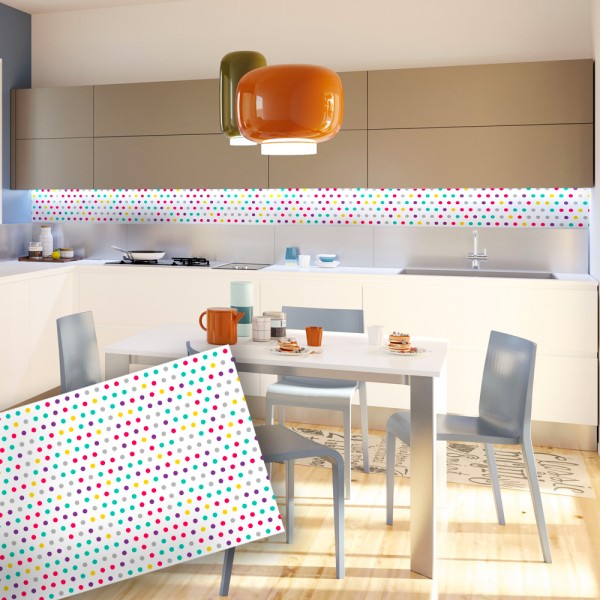 PALLINI COLORATI - Paraschizzi da cucina in PVC flessibile - Misura 120x60cm spessore 3mm - PlastiWood (14556415)