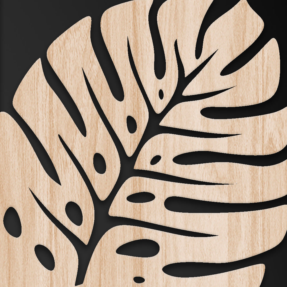 PALME 96x96 cm - Quadro arredo LASERCUT composito Legno e PVC - PlastiWood (14556443)