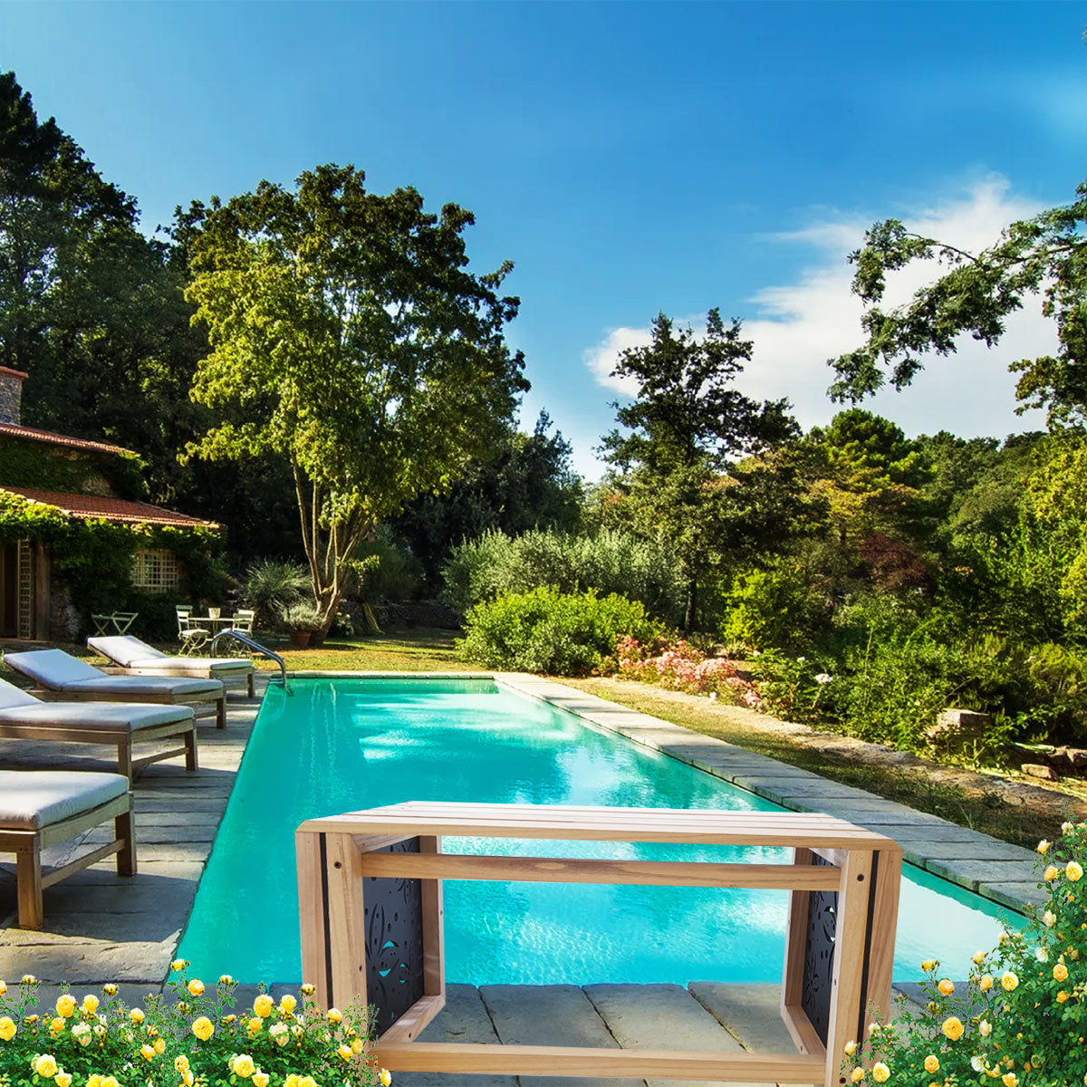 Panchina In Legno E Pvc Per Interno Ed Esterno Mod. FLOWERS - PlastiWood (14556450)