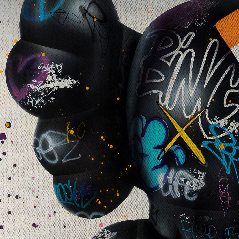 Peluche Grunge -  Quadro Canvas Contemporaneo su telaio in legno - PlastiWood (14556572)