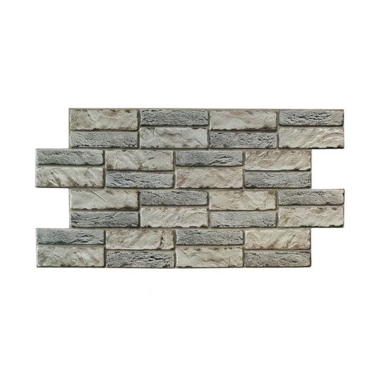 Pietra Espansa Chiara - Pannelli parete in PVC finta pietra chiara effetto 3D 98x48cm x 0.4mm - PlastiWood (14556631)