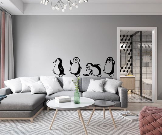PINGUINS - Adesivo murale wall sticker in vinile 40x125 cm - PlastiWood (14556673)
