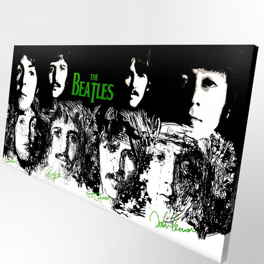 Quadro Canvas su telaio in legno BEATLES BLACK-GREEN - PlastiWood (14556995)