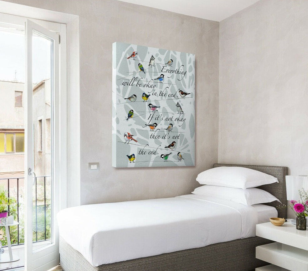 Quadro Canvas su telaio in legno Birds - It's not the end - PlastiWood (14557012)