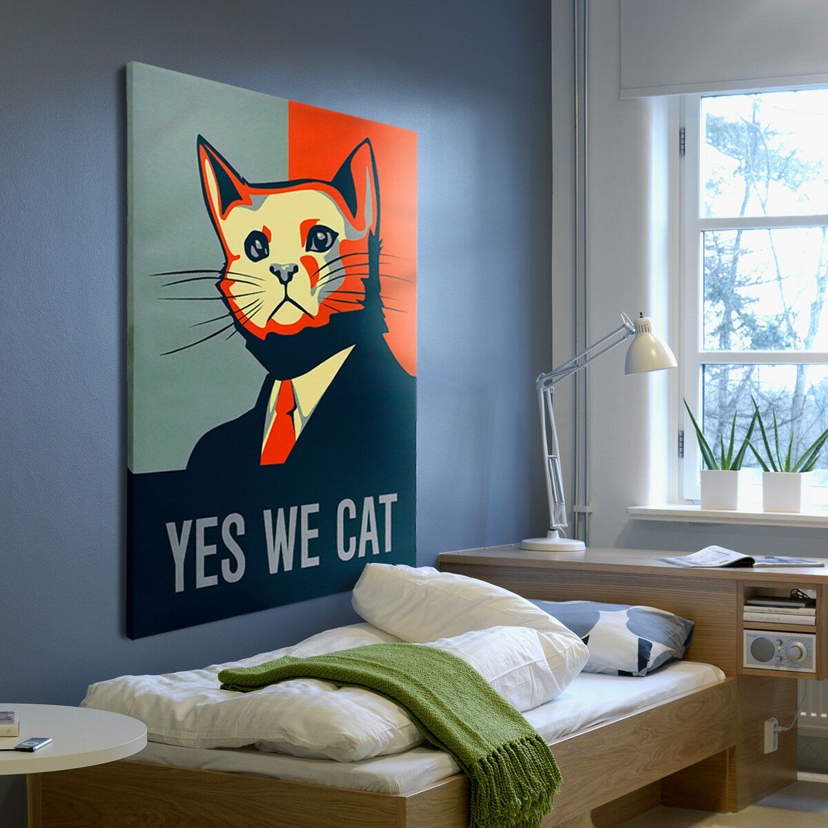 Quadro Canvas su telaio in legno Locandina YES WE CAT - PlastiWood (14557015)