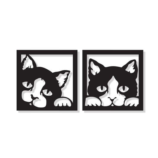 Quadro Coppia di Gatti Neri traforato Cat's 48 x 96 cm - PlastiWood (14557034)