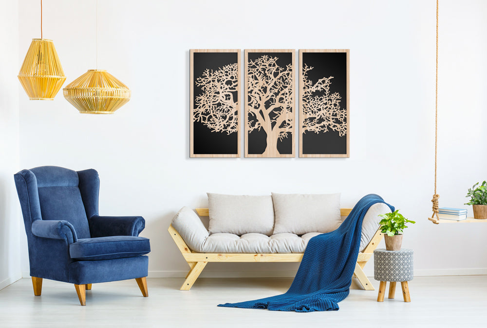 QUERCIA 100x70 cm - Quadro arredo LASERCUT composito Legno e PVC - PlastiWood (14557044)