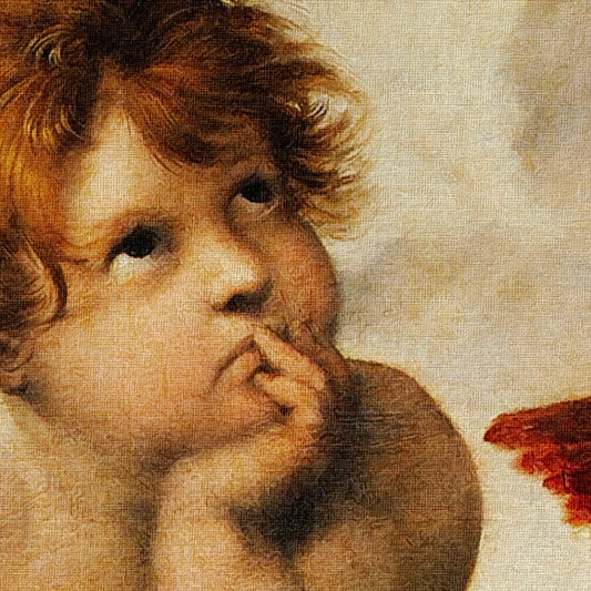 RAFFAELLO SANZIO Angeli - Quadro stampa su Tela montata su telaio in legno 128X70cm - PlastiWood (14557073)