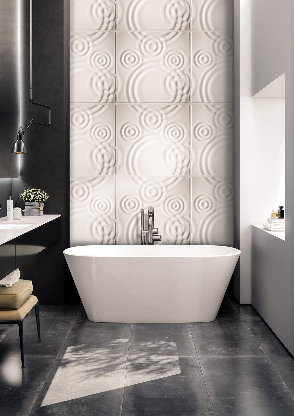 RAIN DROPS - Pannello per parete in PVC a rilievo 3D - 59,5cmX59,5cm - PlastiWood (14557116)