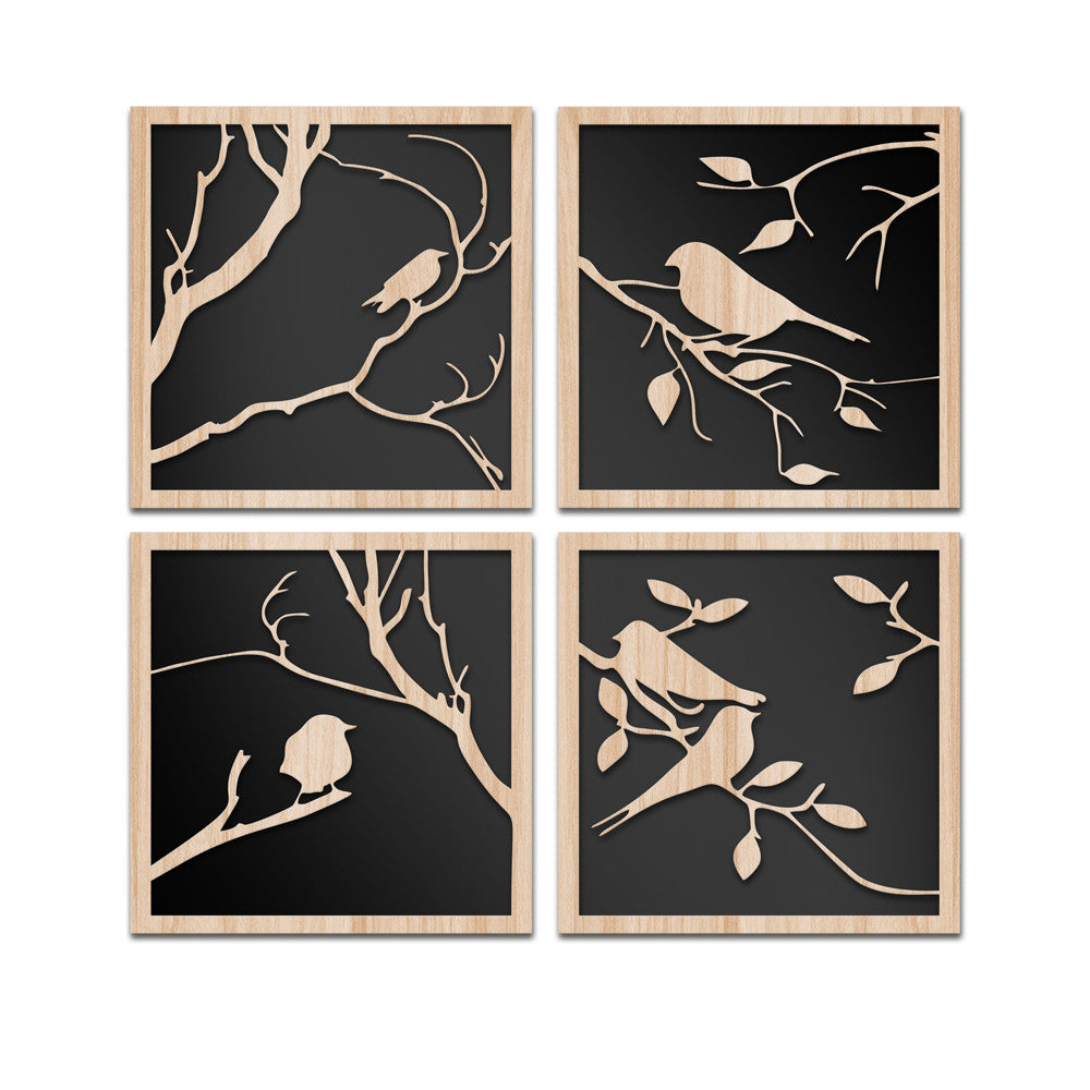 RAMI 96x96 cm - Quadro arredo LASERCUT composito Legno e PVC - PlastiWood (14557120)