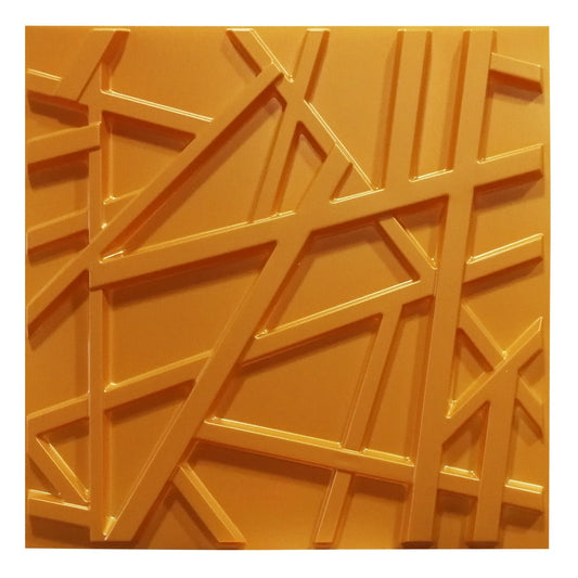 RANDOM giallo-metal-opaco - Pannello parete in PVC a rilievo 3D - 50cmX50cm - 1 Pz - PlastiWood