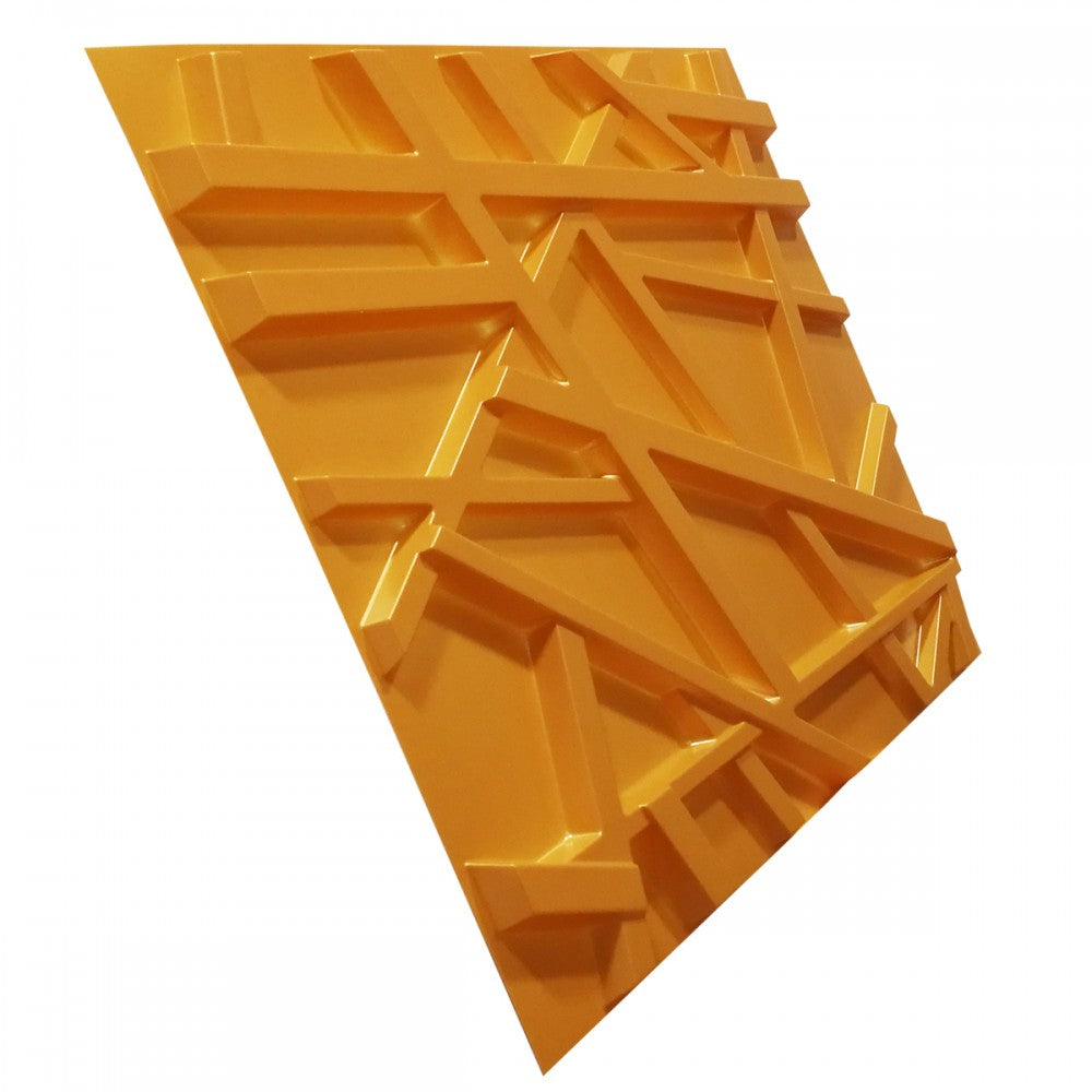 RANDOM giallo-metal-opaco - Pannello parete in PVC a rilievo 3D - 50cmX50cm - 1 Pz - PlastiWood (14557163)