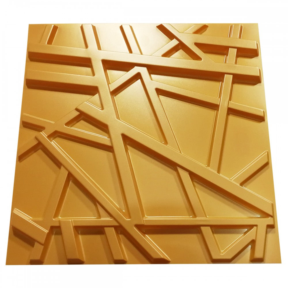 RANDOM giallo-metal-opaco - Pannello parete in PVC a rilievo 3D - 50cmX50cm - 1 Pz - PlastiWood (14557165)