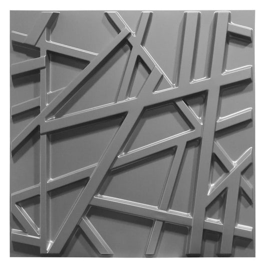 RANDOM grigio-metal-opaco - Pannello parete in PVC a rilievo 3D - 50cmX50cm - 1 Pz - PlastiWood