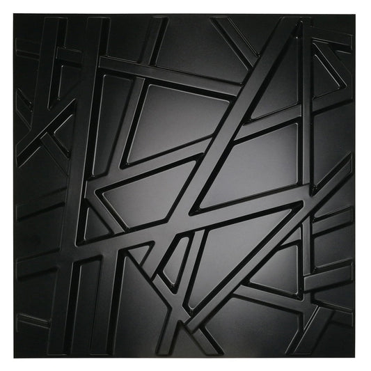 RANDOM Nero - Pannello Parete In PVC A Rilievo 3D - 50cmX50cm - 1 Pz - PlastiWood (14557173)