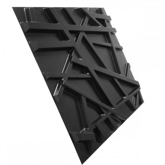 RANDOM Nero - Pannello Parete In PVC A Rilievo 3D - 50cmX50cm - 1 Pz - PlastiWood (14557174)